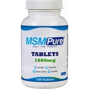Kala Health MSMPure Tablets, 1000 mg, Pure MSM Organic Sulfur Supplement, A, 120 Count