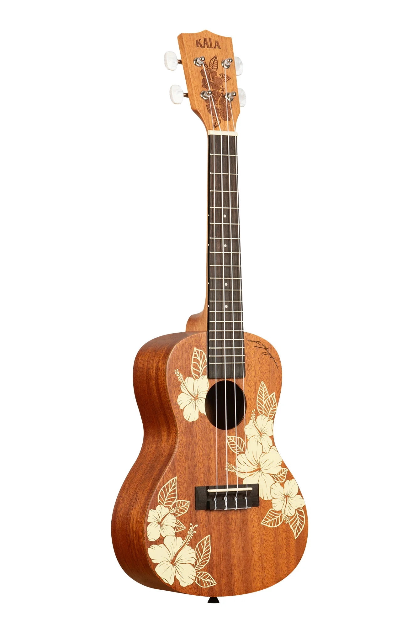 Kala Hibiscus Mahogany Concert Ukulele w/ Bag