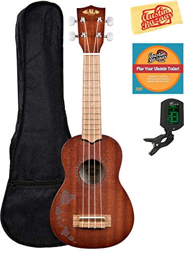 Kala KA-15S-H1 Satin Mahogany Soprano Ukulele - Hawaiian Islands w/ Gig Bag