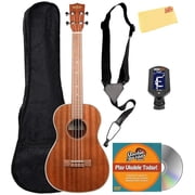 Kala KA-BE Satin Mahogany Baritone Acoustic-Electric Ukulele with Gig Bag, Strap, Tuner, Austin Bazaar Instructional DVD, and Polishing Cloth