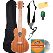 Kala KA-CG Glossed Mahogany Concert Ukulele Bundle with Gig Bag, Tuner, Strap, Austin Bazaar Instructional DVD, and Polishing Cloth