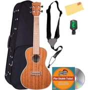 Kala KA-CG Glossed Mahogany Concert Ukulele Bundle with Hard Case, Tuner, Strap, Austin Bazaar Instructional DVD, and Polishing Cloth