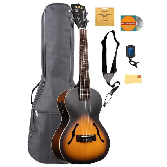Kala KA-JTE-2TS Archtop Tobacco Burst Tenor Ukulele w/ Gig Bag