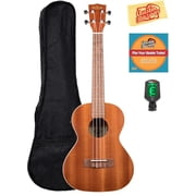 Kala KA-TE Satin Mahogany Tenor Acoustic-Electric Ukulele Bundle with Gig Bag, Tuner, Austin Bazaar Instructional DVD, and Polishing Cloth