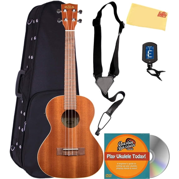 Kala KA-TE Satin Mahogany Tenor Acoustic-Electric Ukulele w/ Hard Case