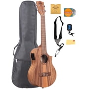 Kala KA-TK-T-CE Teak Tri-Top Tenor Acoustic-Electric Ukulele w/ Gig Bag
