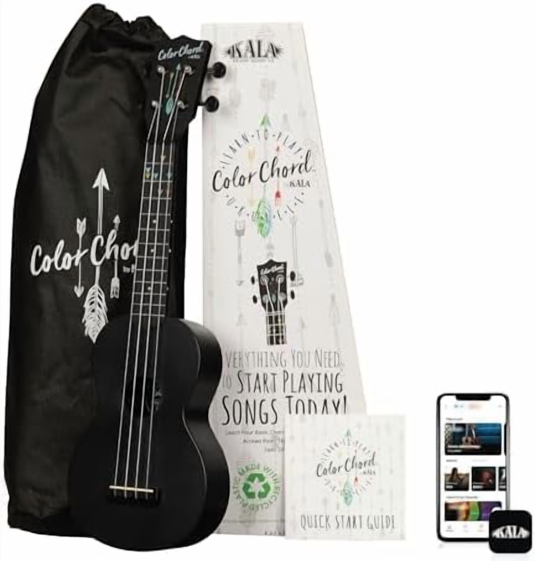 Kala (Kala-R-LTP-CC-) Learn To Play Color Chord Recycled Ukulele ...