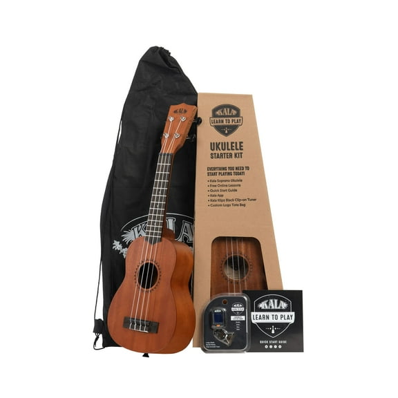 Kala Learn To Play Soprano Ukulele Starter Kit Nickel Fret Update