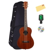 Kala MK-SD-PKBURST Makala Dolphin Soprano Ukulele - Pink Burst Bundle with Gig Bag, Tuner, Austin Bazaar Instructional DVD, and Polishing Cloth