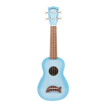 Kala Makala Dolphin Series Light Blue Burst Soprano Ukulele with Kala Bag
