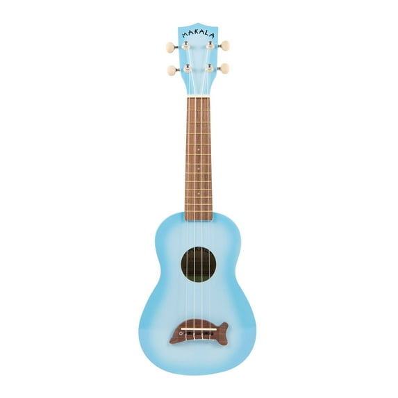 Kala Makala Dolphin Series Light Blue Burst Soprano Ukulele with Kala Bag