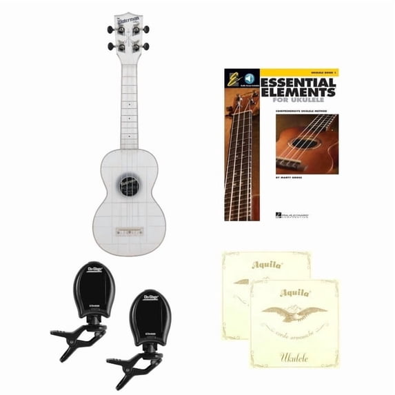 Kala Waterman KA-WMT-CL-S Soprano Ukulele Classroom Set, Transparent Frosted Glass, Set of 10 Ukuleles