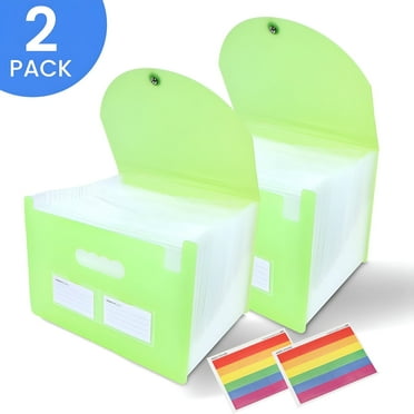MONST Accordian File Organizer,25 Pocket Freestanding File Folder for Office Supplies,Green