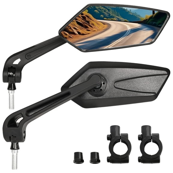 MONST 2 Pack Handlebar Bicycle Mirrors - 360° Rotatable Rearview Mirrors for Electric Bike Standard Bike, Scratch Resistant Lens, Universal Cycling Accessories