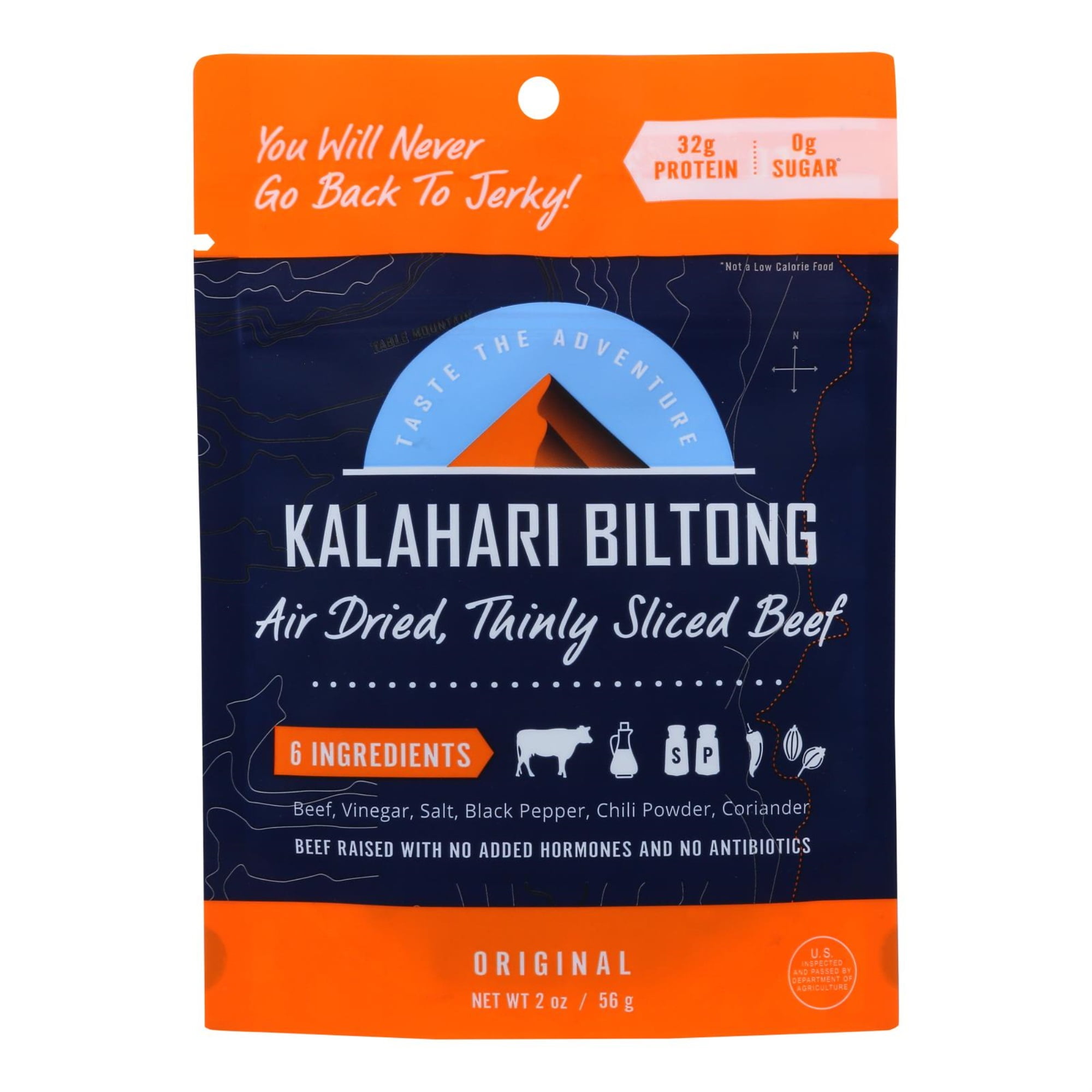 (Pack of 8) Kalahari Biltong Air Dried Sliced Beef, 2 Oz