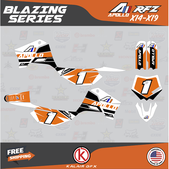 Kalair GFX Graphics Kit for Apollo RFZ X4-X6 X14-X19 (All Years) Blazing Series
