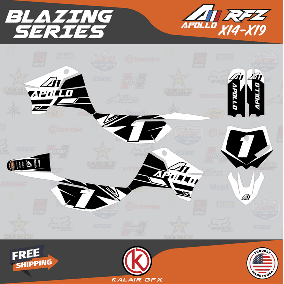 Kalair GFX Graphics Kit for Apollo RFZ X4-X6 X14-X19 (All Years) Blazing Series