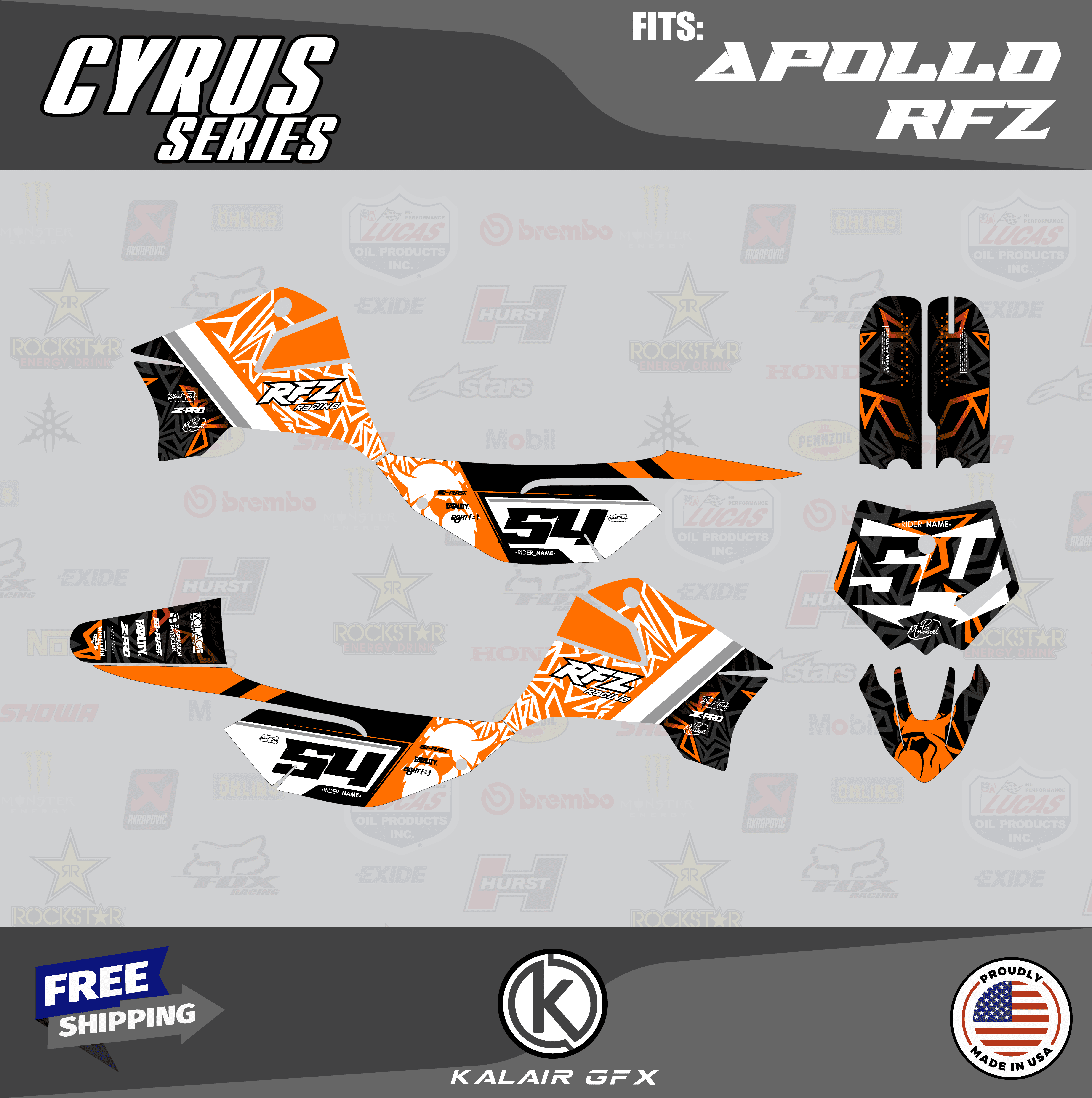 Kalair GFX Graphics Kit for Apollo RFZ X4-X6 X14-X19 (All Years) Cyrus ...