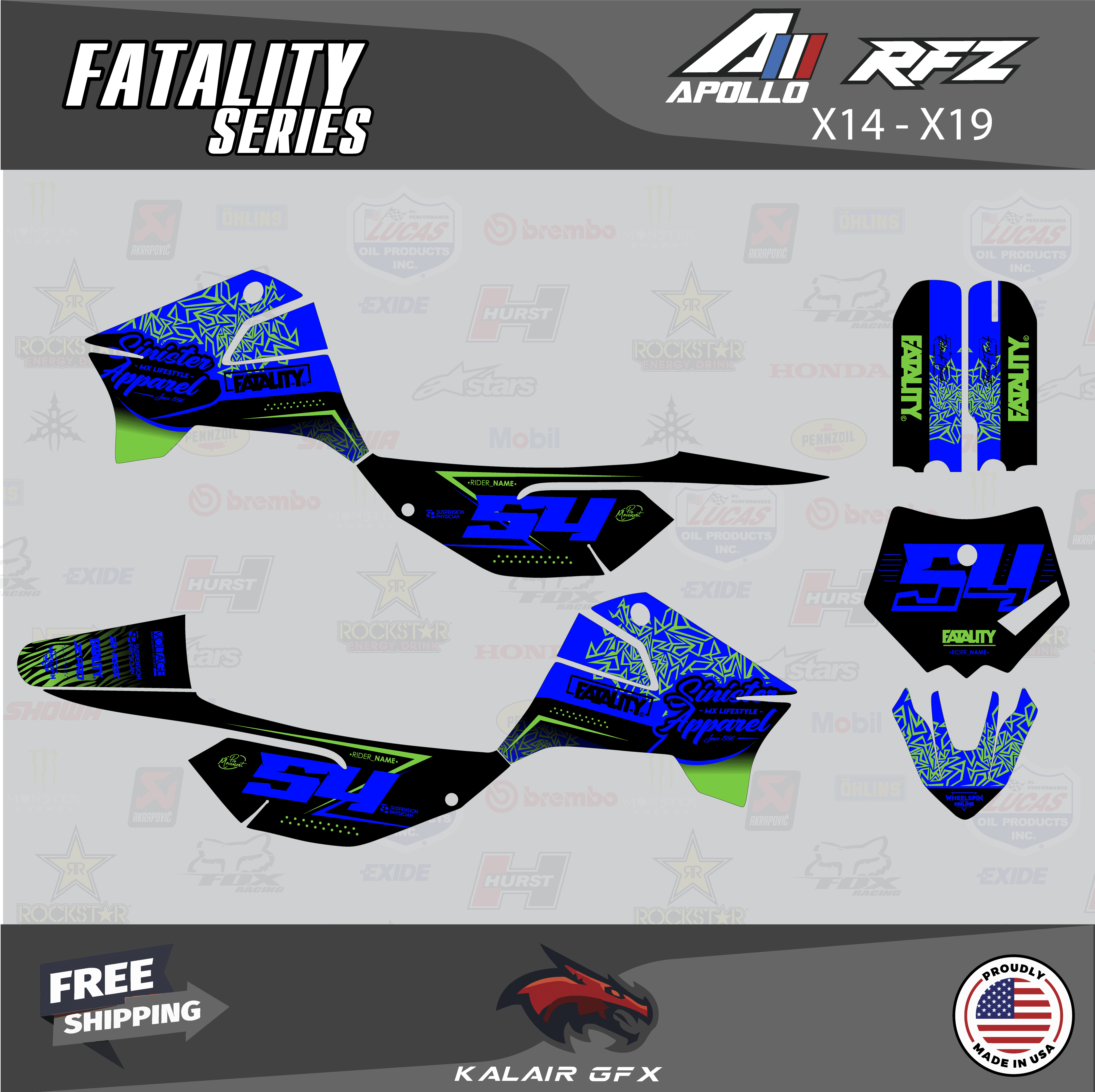 Kalair GFX Graphics Kit for Apollo RFZ X4-X6 X14-X19 (All Years ...