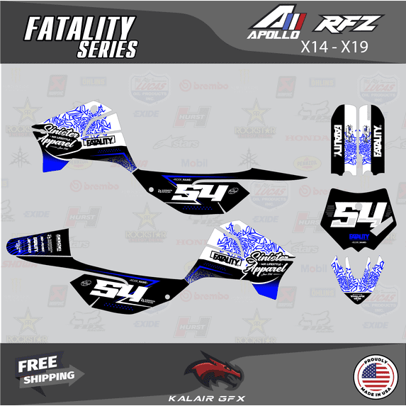 Kalair GFX Graphics Kit for Apollo RFZ X4-X6 X14-X19 (All Years) Fatality Series