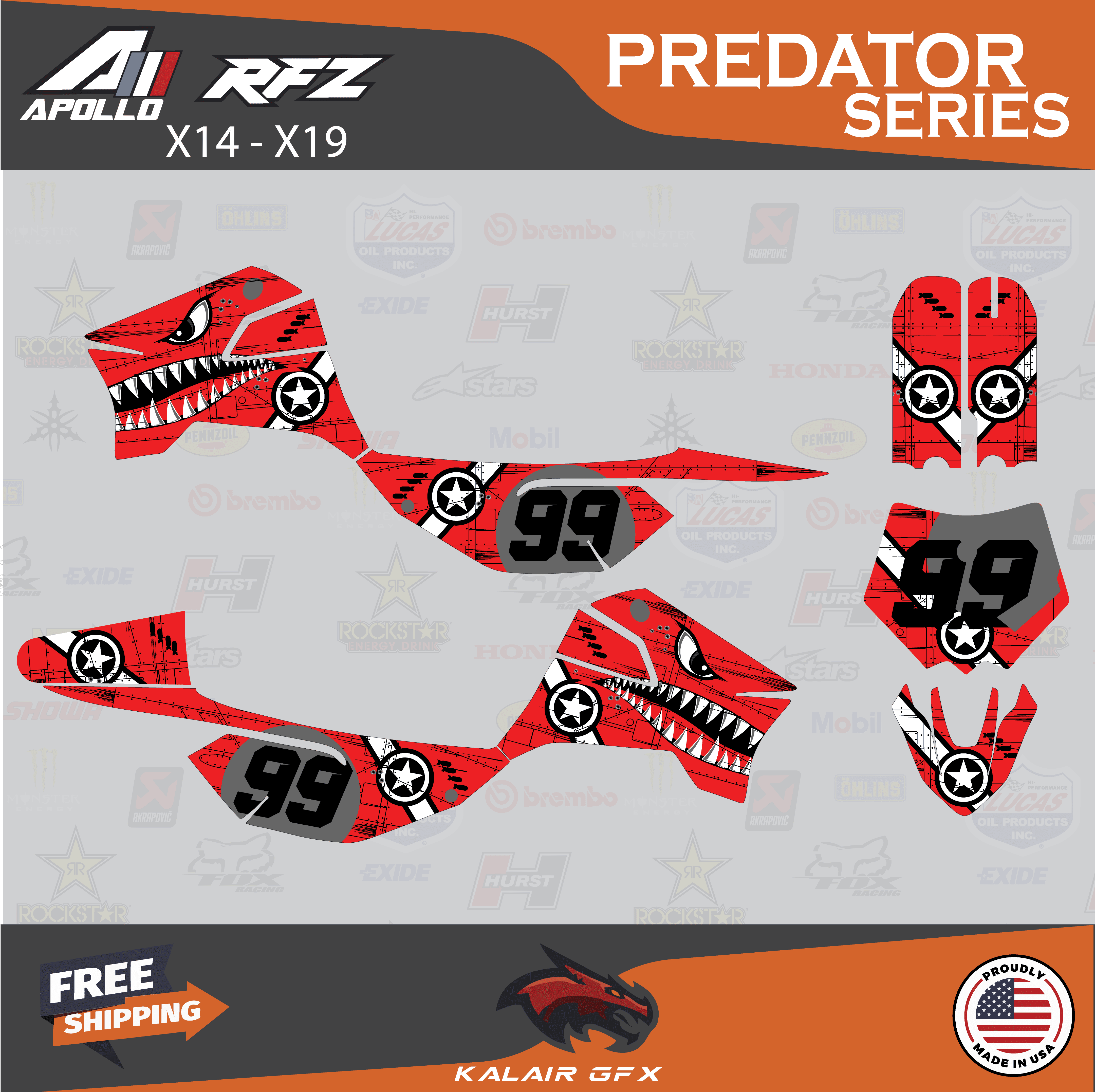 Kalair GFX Graphics Kit for Apollo RFZ X4-X6 X14-X19 (All Years ...