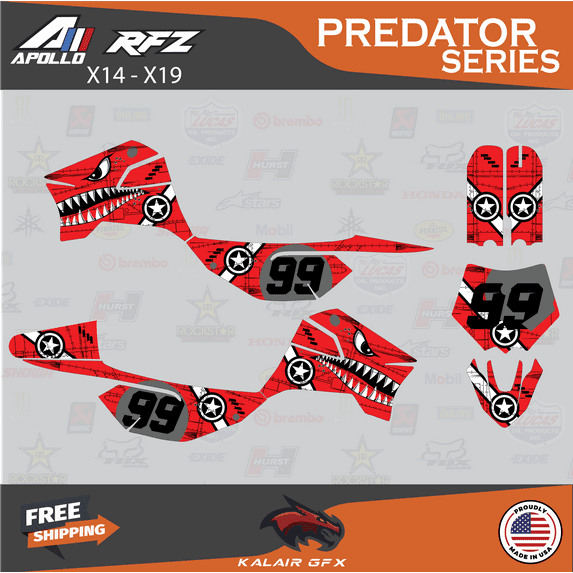 Kalair GFX Graphics Kit for Apollo RFZ X4-X6 X14-X19 (All Years) Predator Series