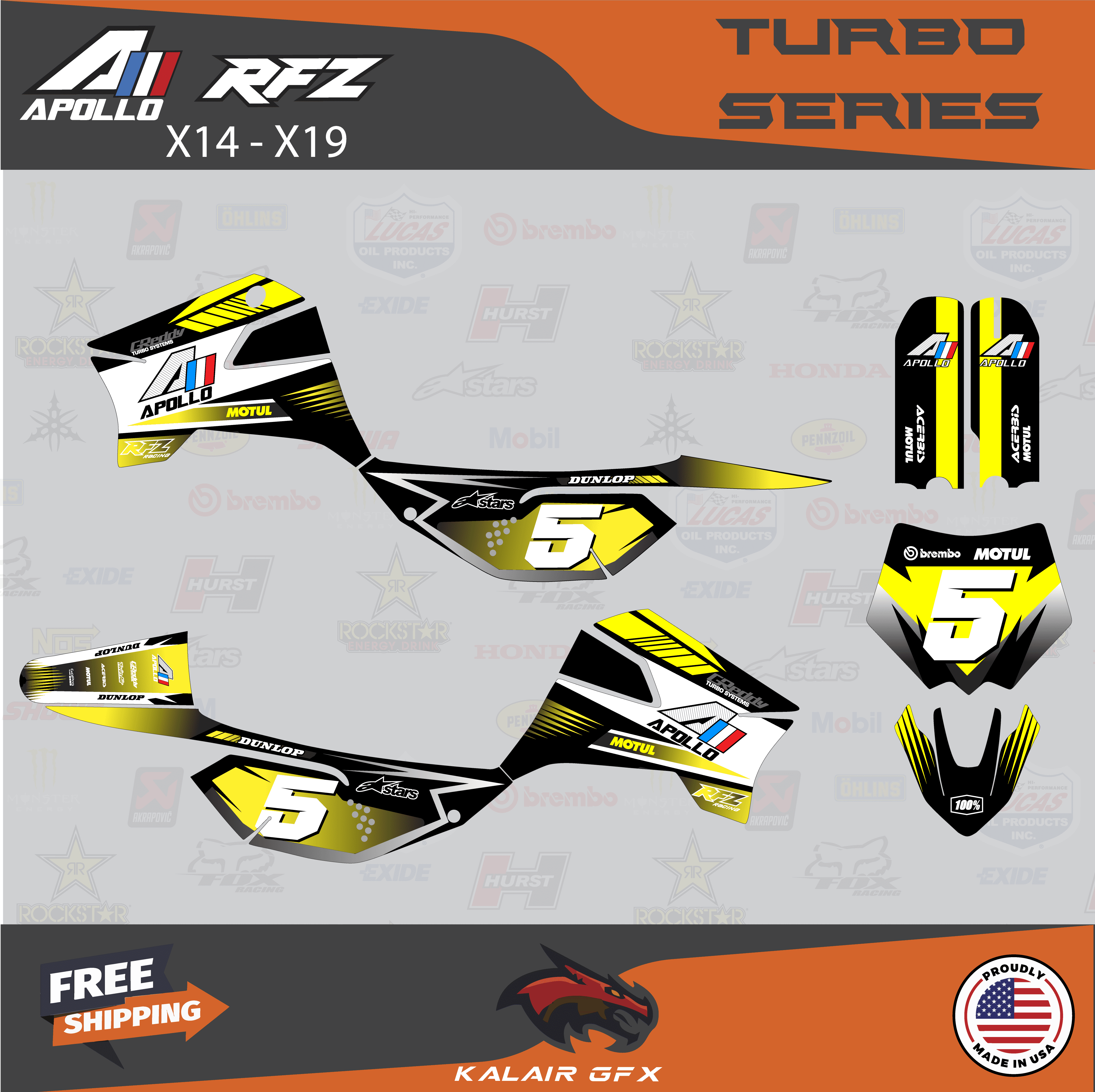 Kalair GFX Graphics Kit for Apollo RFZ X4-X6 X14-X19 (All Years) Turbo ...