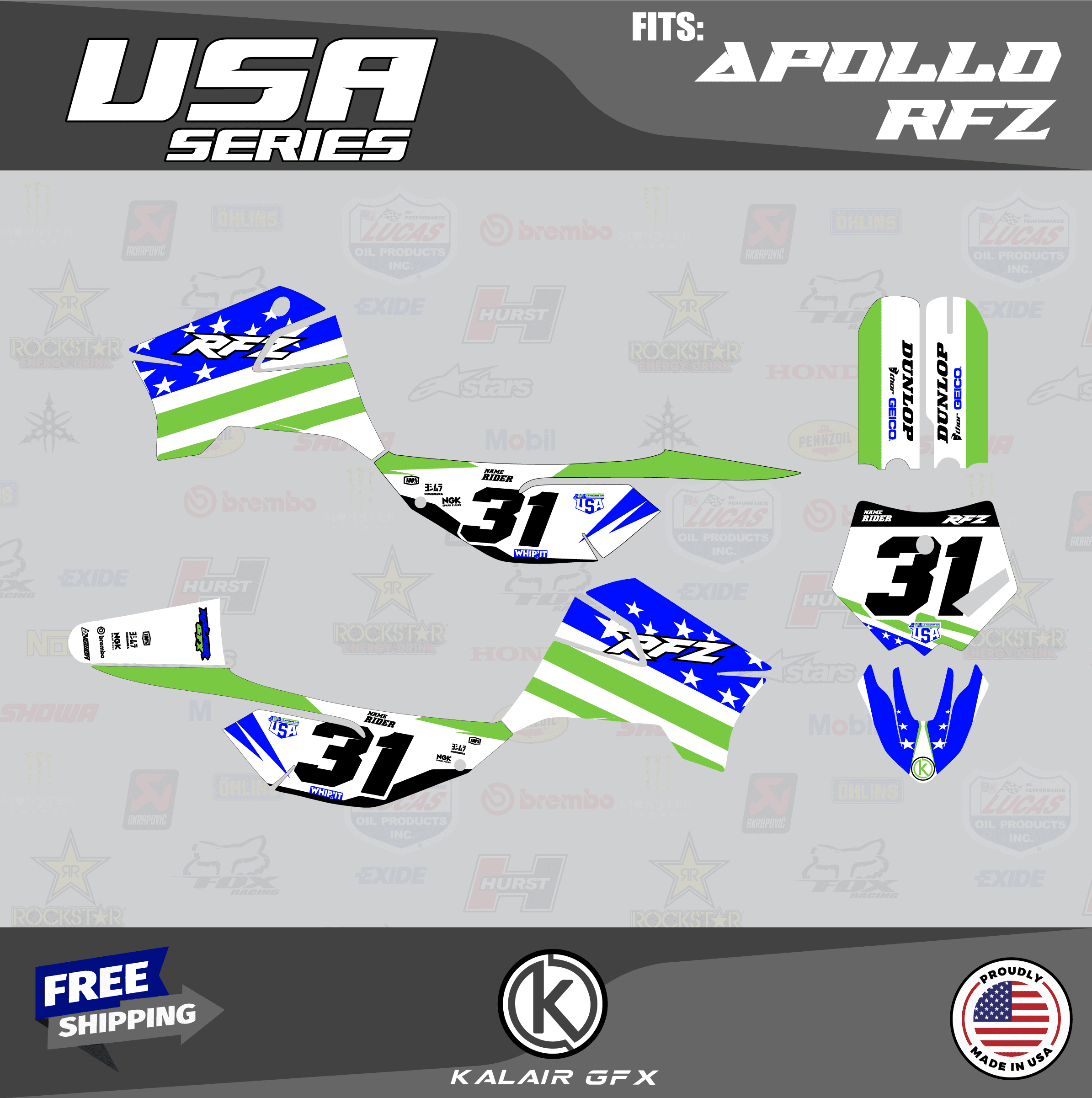 Kalair GFX Graphics Kit for Apollo RFZ X4-X6 X14-X19 (All Years) Usa ...