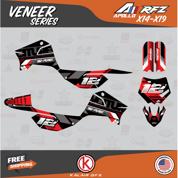 Apollo Rfz Racing Graphics Kit Kalair GFX Graphics Kit for Apollo RFZ X4-X6 X14-X19 (All Years) Veneer ...