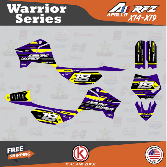 Kalair GFX Graphics Kit for Apollo RFZ X4-X6 X14-X19 (All Years) Warrior Series