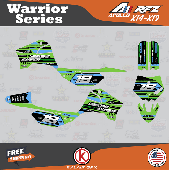 Kalair GFX Graphics Kit for Apollo RFZ X4-X6 X14-X19 (All Years) Warrior Series