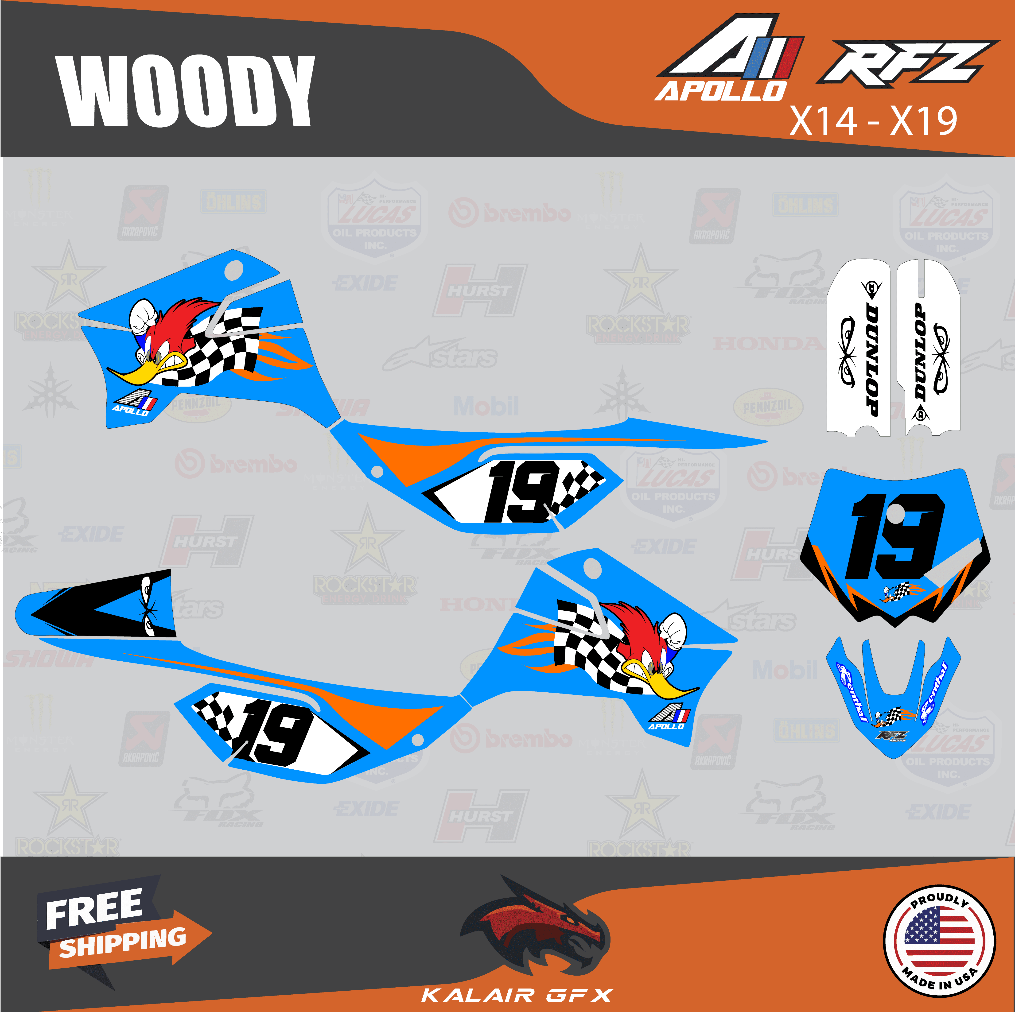 Kalair GFX Graphics Kit for Apollo RFZ X4-X6 X14-X19 (All Years) Woody ...
