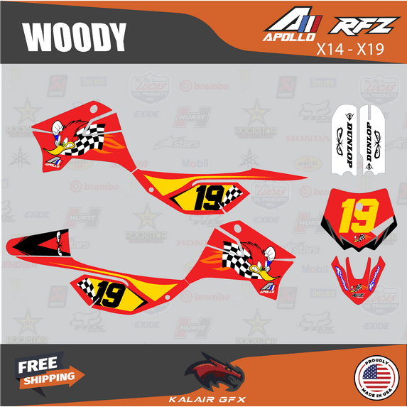 Kalair GFX Graphics Kit for Apollo RFZ X4-X6 X14-X19 (All Years) Woody Series