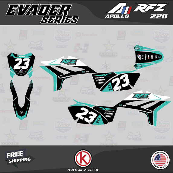 Kalair GFX Graphics Kit for Apollo RFZ Z20 Z40 (All Years) Evader Series