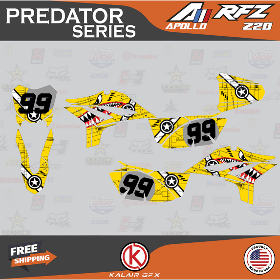 Kalair GFX Graphics Kit for Apollo RFZ Z20 Z40 (All Years) Predator Series