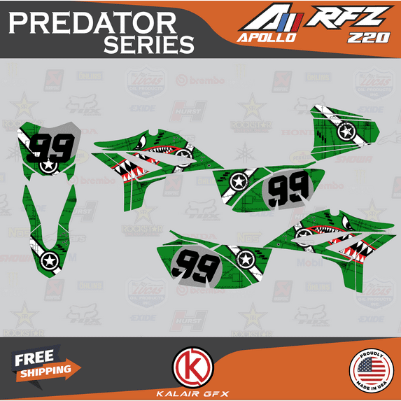Kalair GFX Graphics Kit for Apollo RFZ Z20 Z40 (All Years) Predator Series