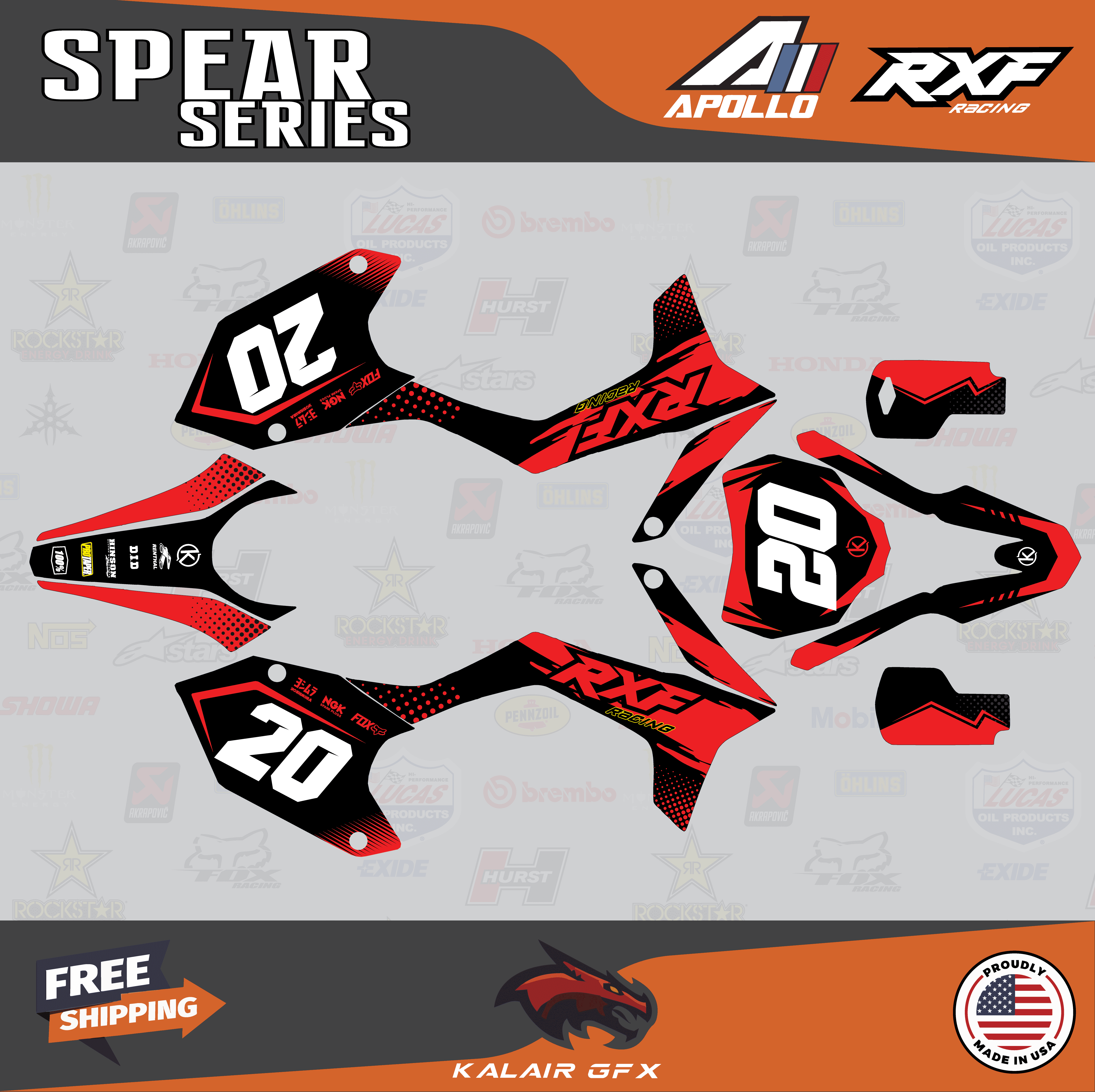 Kalair GFX Graphics Kit for Apollo RXF (All Years) Spear Series ...