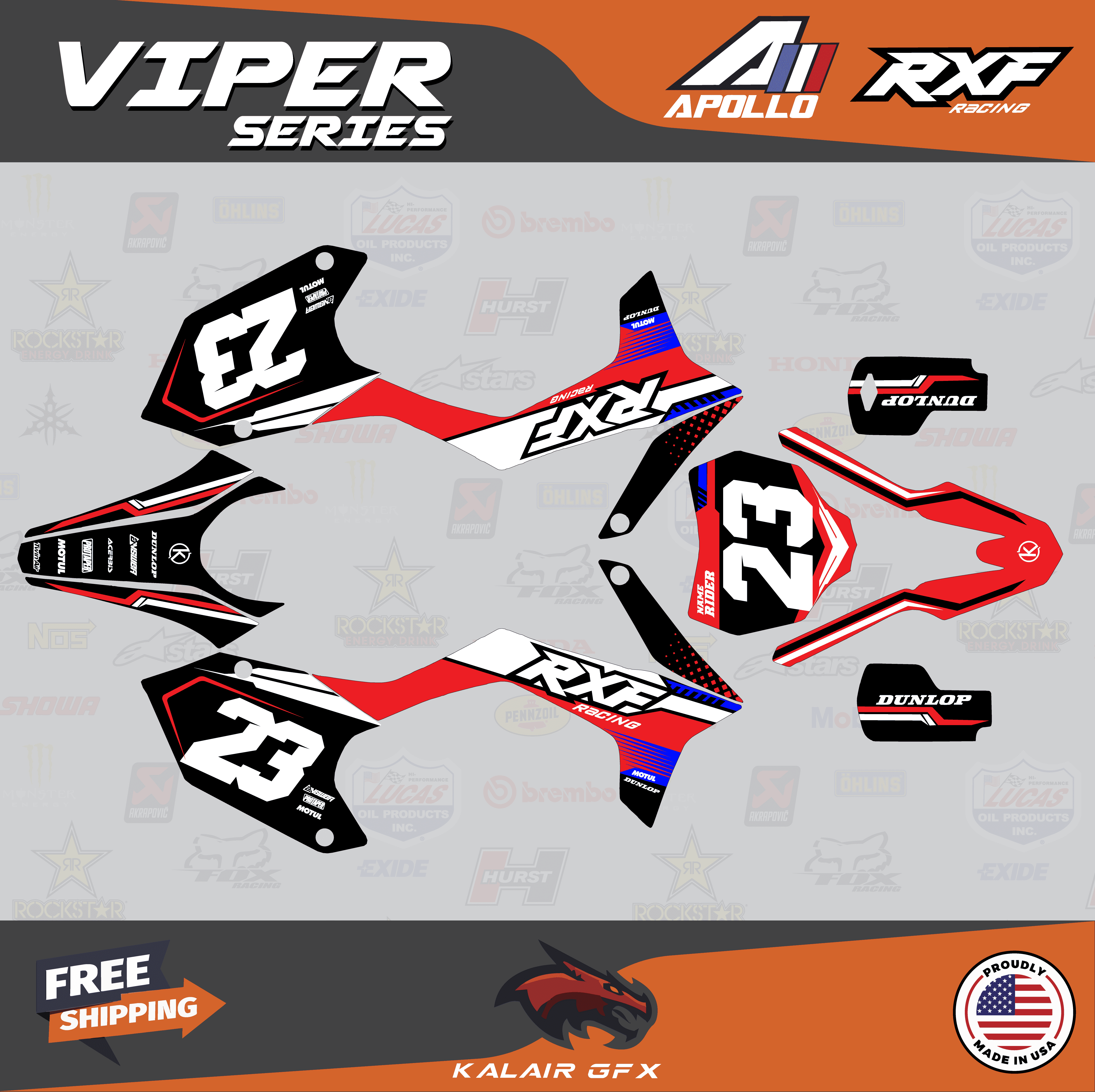 Kalair GFX Graphics Kit for Apollo RXF (All Years) Viper Series ...