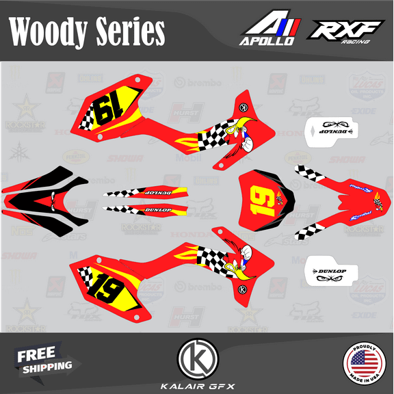 Kalair GFX Graphics Kit for Apollo RXF FREERIDE 150, 190 (All Years) Woody Series