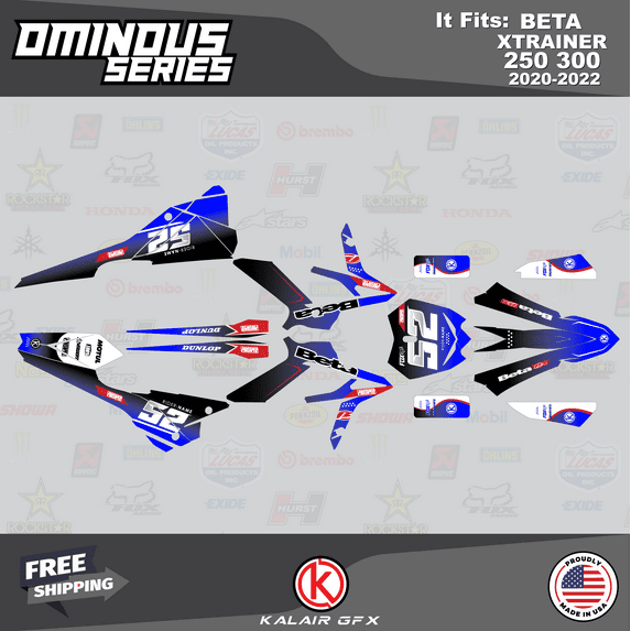 Kalair GFX Graphics Kit for Beta XTRAINER 250 and 300 (2020-2022) Ominous Series
