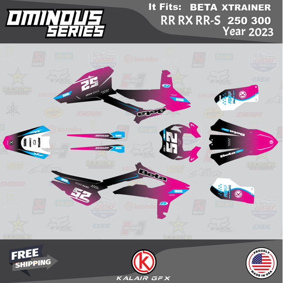 Kalair GFX Graphics Kit for Beta Xtrainer RR,RX,RR-S 250,300 (2023) Ominous Series