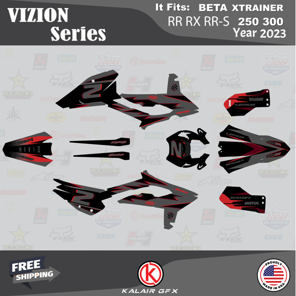 Kalair GFX Graphics Kit for Beta Xtrainer RR,RX,RR-S 250,300 (2023) Vizion Series