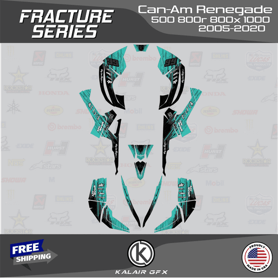 Kalair GFX Graphics Kit for Canam Renegade 500 800X 800R 1000 (All Years) Fracture Series