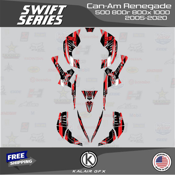 Kalair GFX Graphics Kit for Canam Renegade 500 800X 800R 1000 (All Years) Swift Series