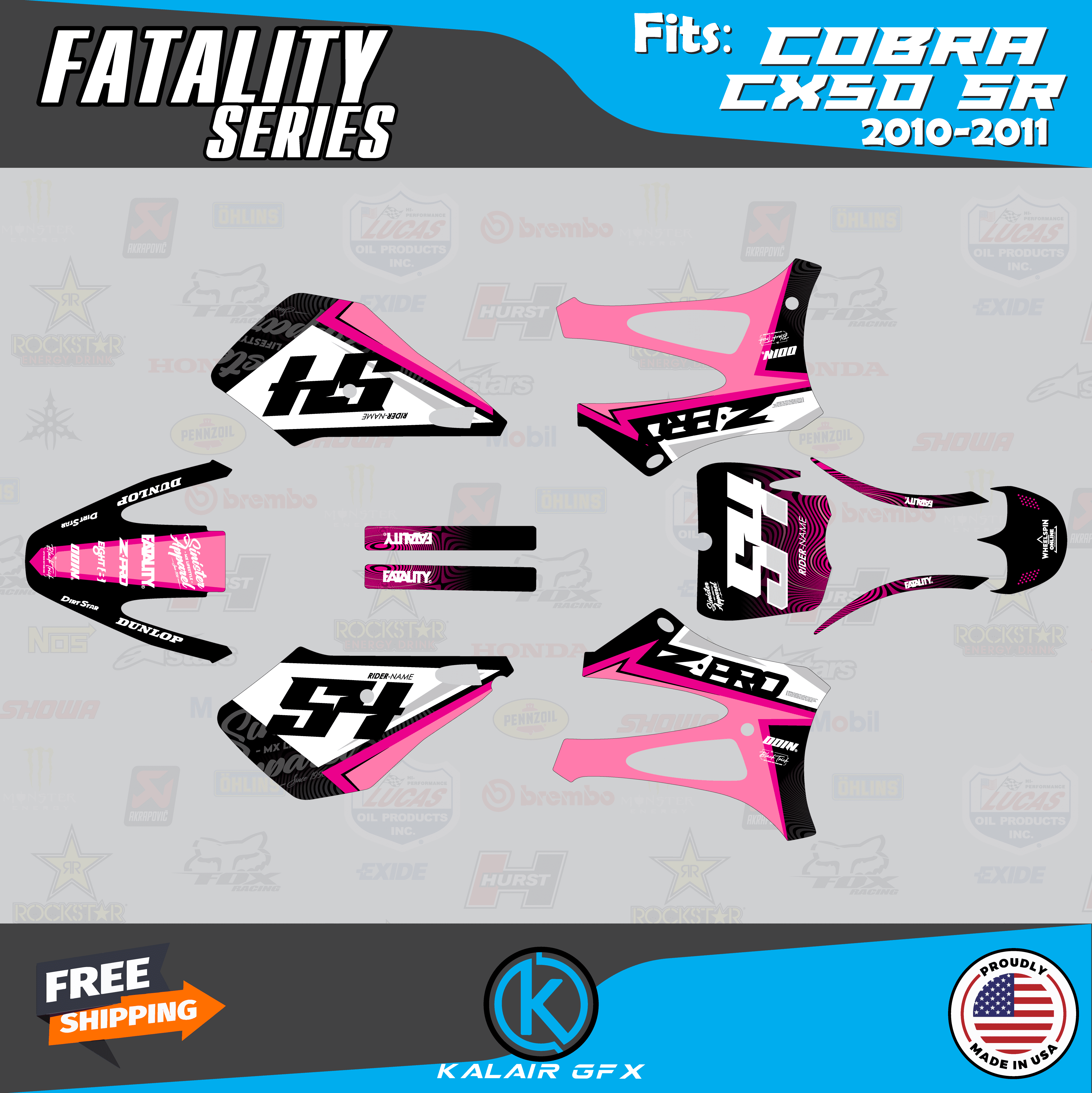 Kalair GFX Graphics Kit for Cobra CX50SR (2010-2011) Fatality Series ...