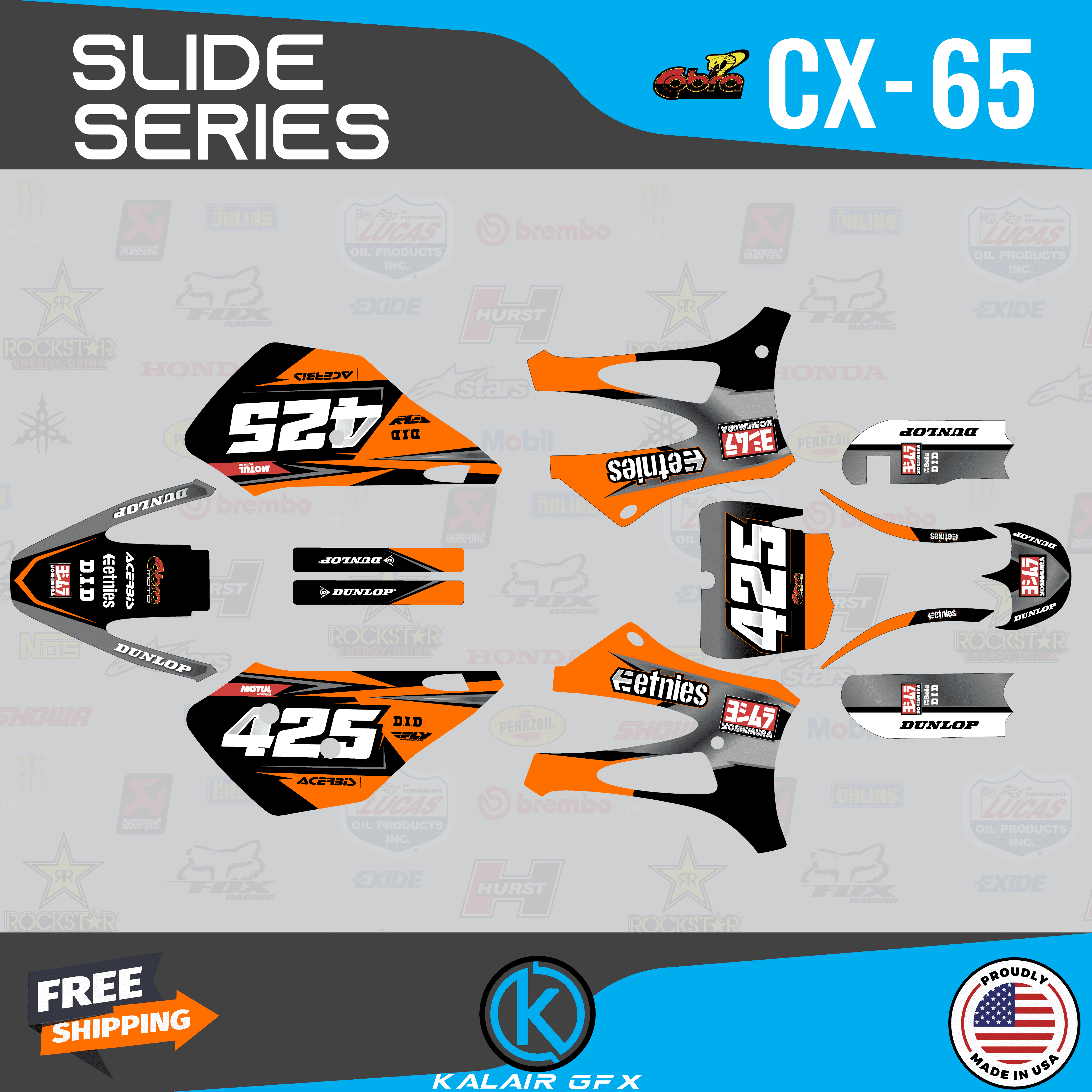 Kalair GFX Graphics Kit for Cobra CX65 (2010-2020) Slide Series ...