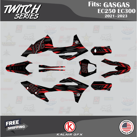 Kalair GFX Graphics Kit for GasGas EC250 and EC300 (2021+) Twitch Series