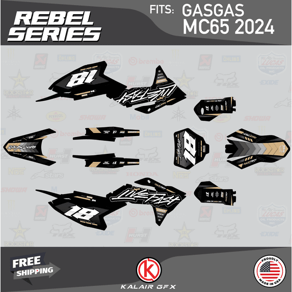 Kalair GFX Graphics Kit for Gasgas 2-STROKE MC65 (2024) Rebel Series
