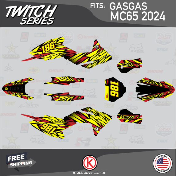Kalair GFX Graphics Kit for Gasgas 2-STROKE MC65 (2024) Twitch Series