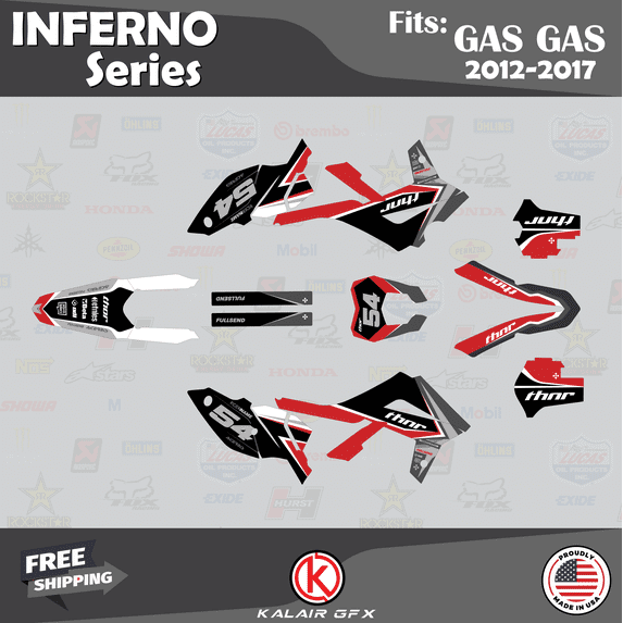 Kalair GFX Graphics Kit for Gasgas EC125,EC200,EC250,EC300, and EC450 (2012-2017) Inferno Series